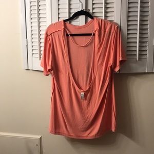 American apparel peach backless T-shirt
